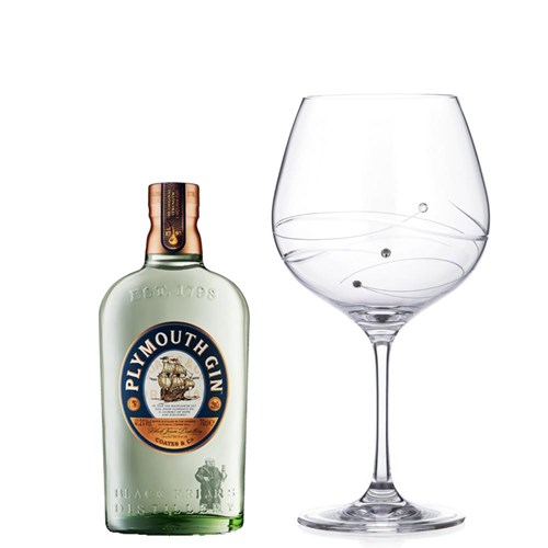 Plymouth Gin 70cl And Single Gin and Tonic Spiral Copa Glass